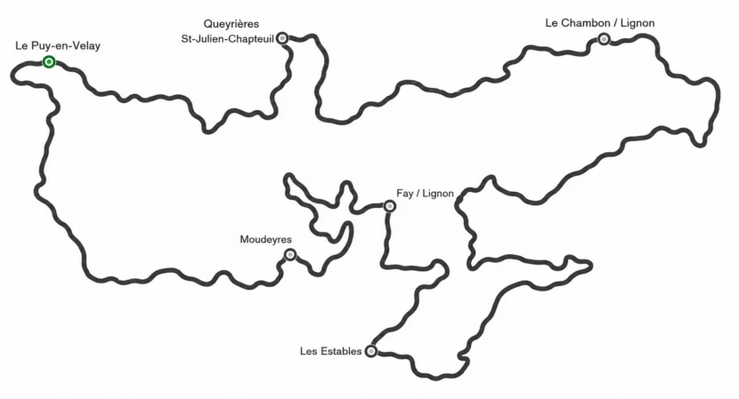 Parcours du séjour à vélo Grands Plateaux